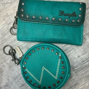 Wrangler Turquoise Wallet and Coin Purse Set